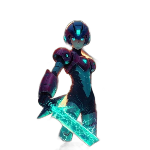 weapon, robot, sword, staff transparent PNG cut-out