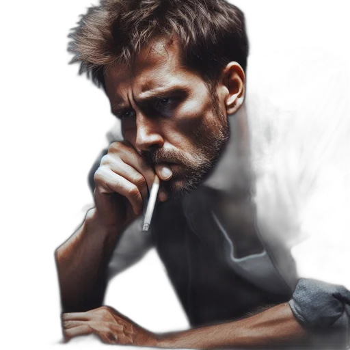 face, jacket, staff, robot transparent PNG cut-out