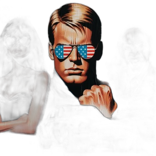 comic book art, concept art, photorealistic, vaporwave transparent PNG cut-out