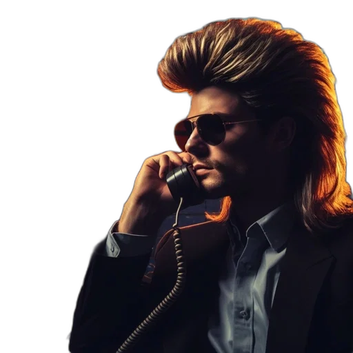 jacket, hair, staff, photorealistic transparent PNG cut-out