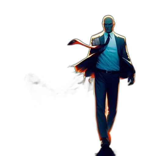 jacket, mask, staff, robot transparent PNG cut-out