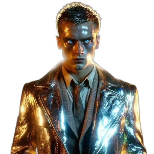jacket, robot, staff, face transparent PNG cut-out