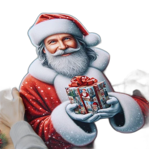 photorealistic, 3d render, santa, claus transparent PNG cut-out