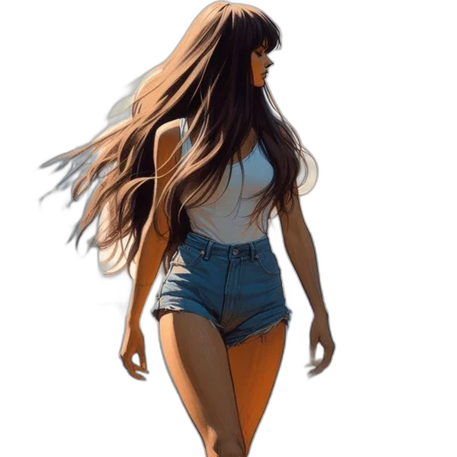 dress, hair, photorealistic, concept art transparent PNG cut-out