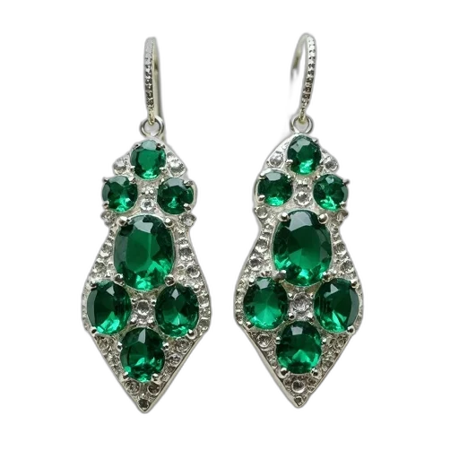 jewelry, green, pair, earrings transparent PNG cut-out