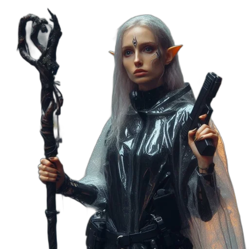 staff, concept art, fantasy art, 3d render transparent PNG cut-out