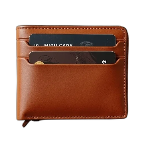wallet, case, brown, has transparent PNG cut-out