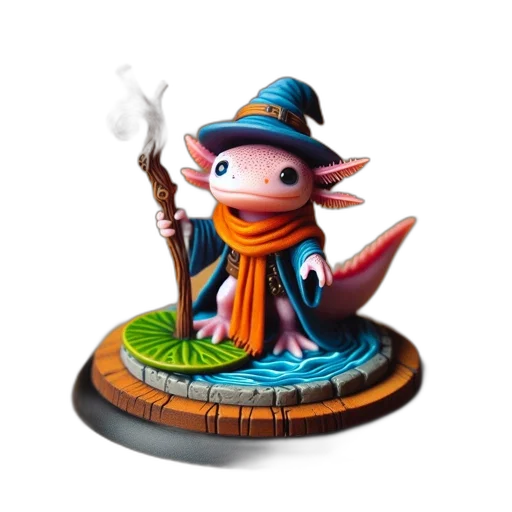 dragon, staff, hat, creature transparent PNG cut-out