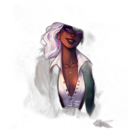 face, staff, dress, concept art transparent PNG cut-out