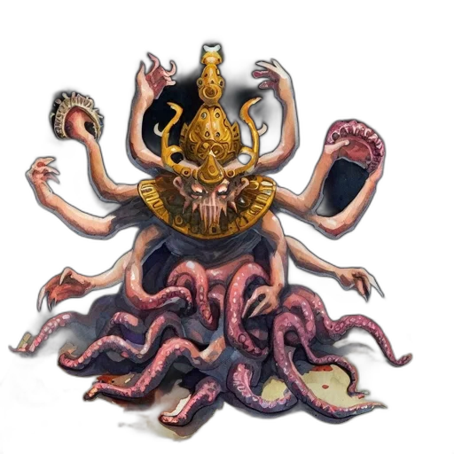 creature, crown, staff, mask transparent PNG cut-out