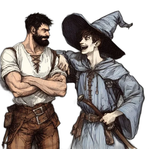 hat, staff, fantasy art, concept art transparent PNG cut-out