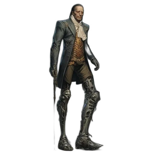 jacket, robot, staff, concept art transparent PNG cut-out