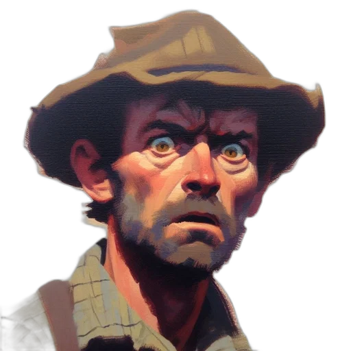 face, hat, staff, concept art transparent PNG cut-out