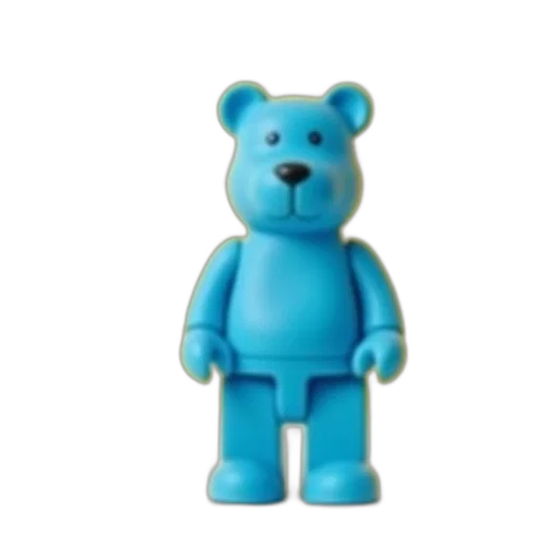 3d render, blue, bear, figure transparent PNG cut-out