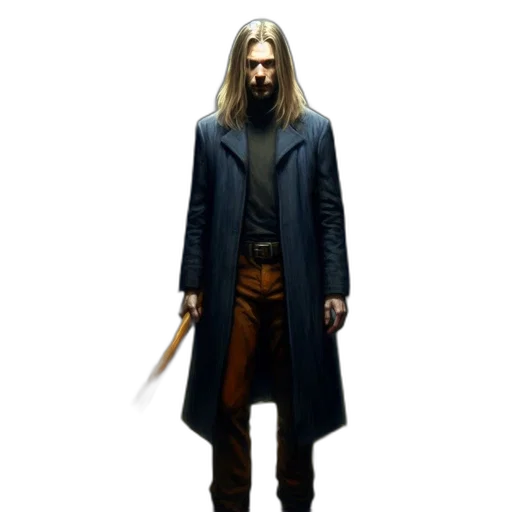 jacket, staff, sword, weapon transparent PNG cut-out