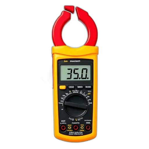 yellow, red, digital, multimeter transparent PNG cut-out