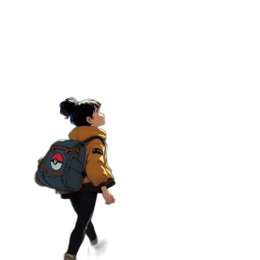 jacket, staff, umbrella, robot transparent PNG cut-out