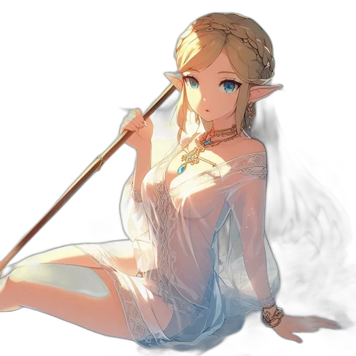 dress, staff, sword, weapon transparent PNG cut-out