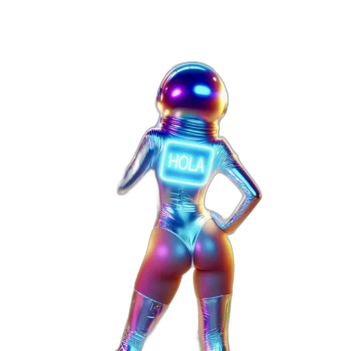 robot, jacket, staff, creature transparent PNG cut-out