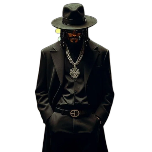 jacket, mask, hat, staff transparent PNG cut-out