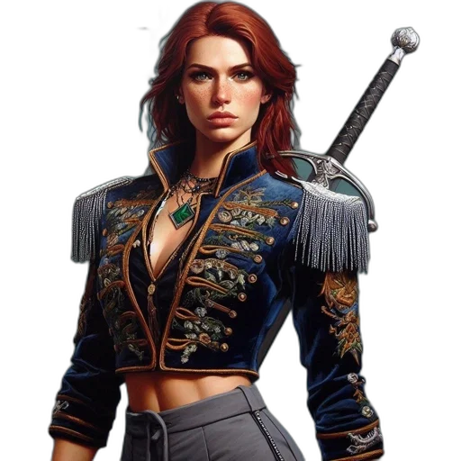 jacket, staff, sword, weapon transparent PNG cut-out