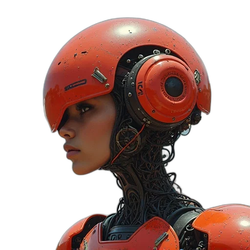 robot, face, cyberpunk, concept art transparent PNG cut-out