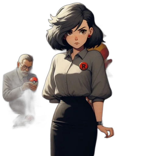 staff, dress, jacket, face transparent PNG cut-out