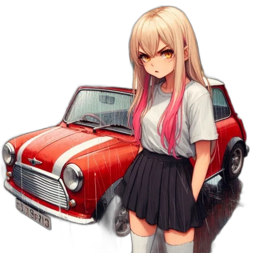 car, dress, face, weapon transparent PNG cut-out
