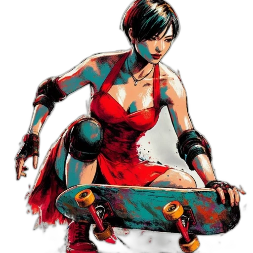 dress, comic book art, concept art, cyberpunk transparent PNG cut-out