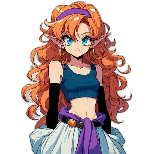 dress, staff, flower, hair transparent PNG cut-out