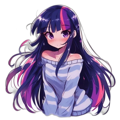 hair, dress, creature, staff transparent PNG cut-out