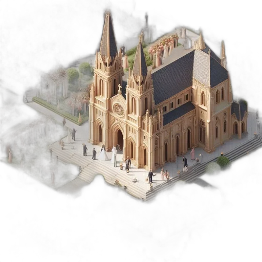building, 3d render, concept art, photorealistic transparent PNG cut-out