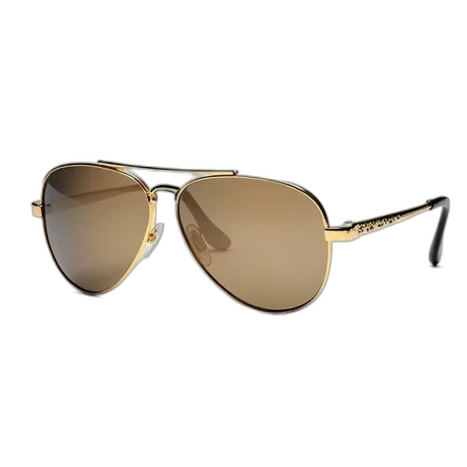 golden, pair, sunglasses, sleek transparent PNG cut-out