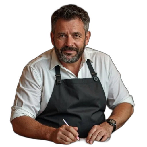 staff, food, jacket, face transparent PNG cut-out