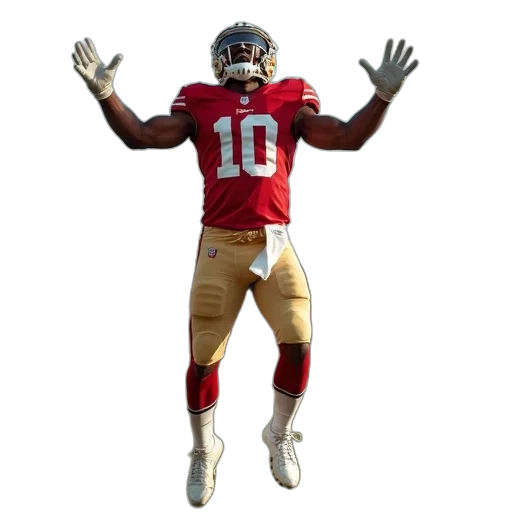 football, player, 49ers, jersey transparent PNG cut-out
