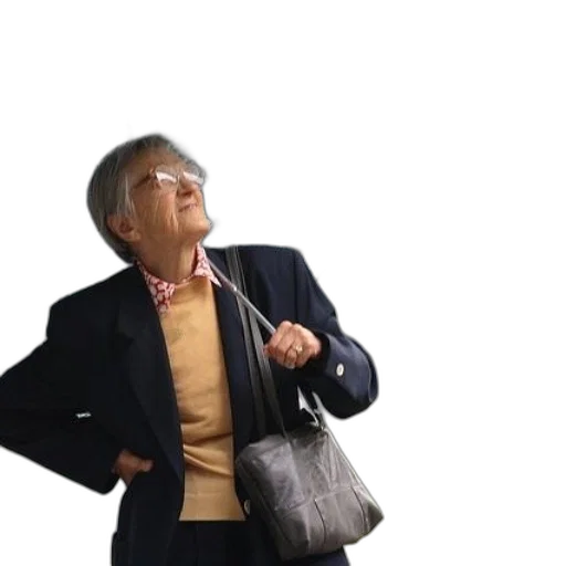 jacket, umbrella, older, woman transparent PNG cut-out