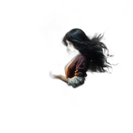 hair, dragon, creature, staff transparent PNG cut-out