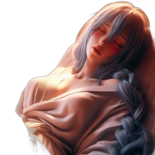 dress, face, creature, hair transparent PNG cut-out