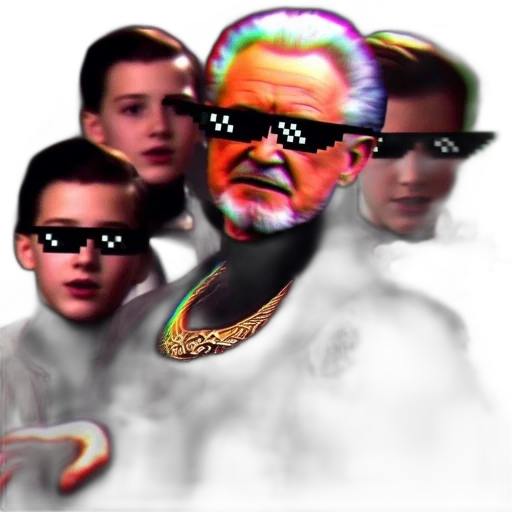 staff, face, vaporwave, cyberpunk transparent PNG cut-out
