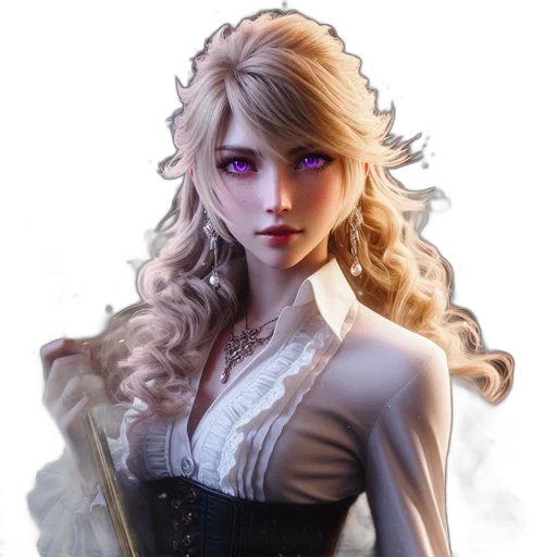 dress, crown, face, fantasy art transparent PNG cut-out