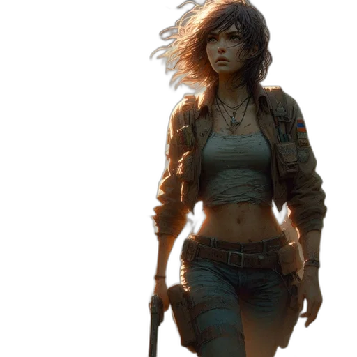 concept art, fantasy art, comic book art, cyberpunk transparent PNG cut-out