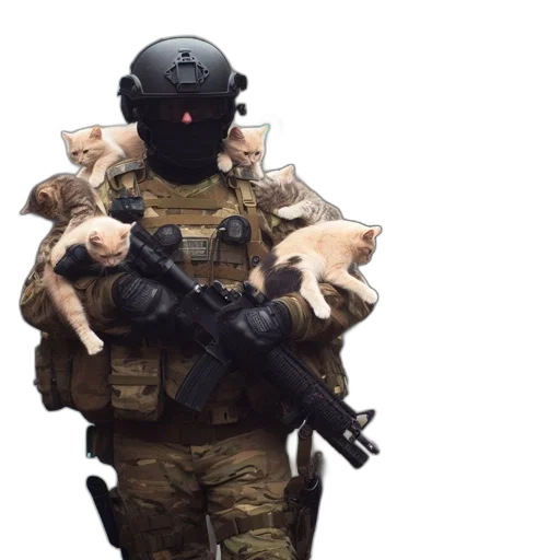 weapon, staff, jacket, mask transparent PNG cut-out