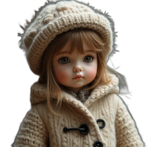 jacket, hat, face, photorealistic transparent PNG cut-out
