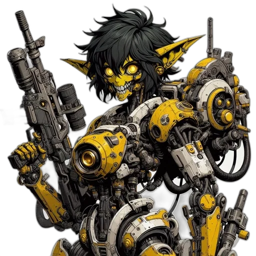 weapon, robot, concept art, fantasy art transparent PNG cut-out