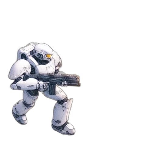 robot, weapon, concept art, pixel art transparent PNG cut-out