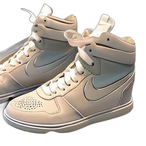 shoes, 3d render, vaporwave, photorealistic transparent PNG cut-out