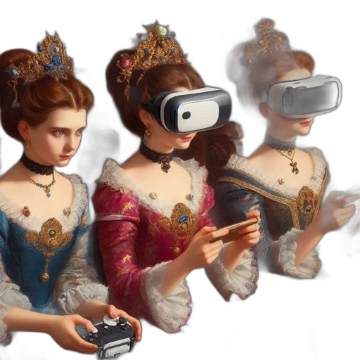 concept art, 3d render, three, ladies transparent PNG cut-out