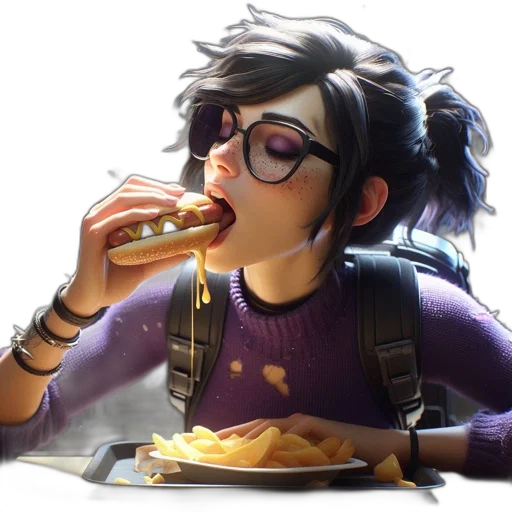 food, jacket, face, weapon transparent PNG cut-out