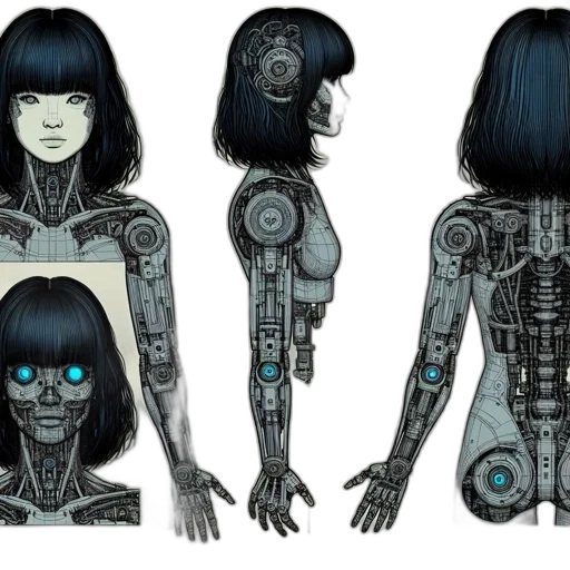 robot, cyberpunk, concept art, comic book art transparent PNG cut-out