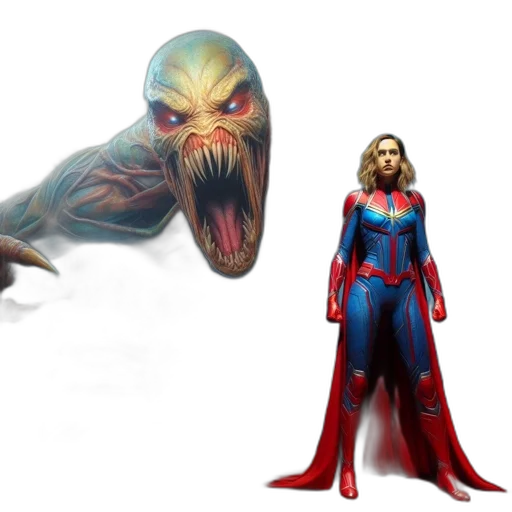 creature, concept art, comic book art, 3d render transparent PNG cut-out